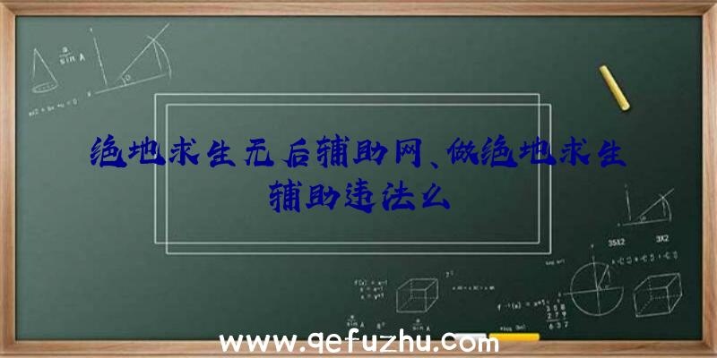 绝地求生无后辅助网、做绝地求生辅助违法么