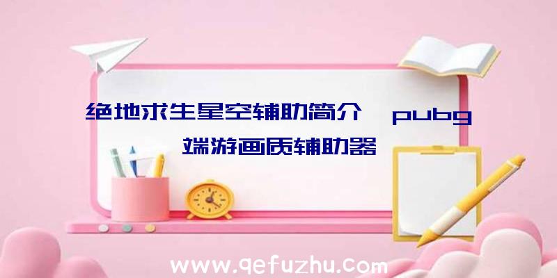 绝地求生星空辅助简介、pubg端游画质辅助器