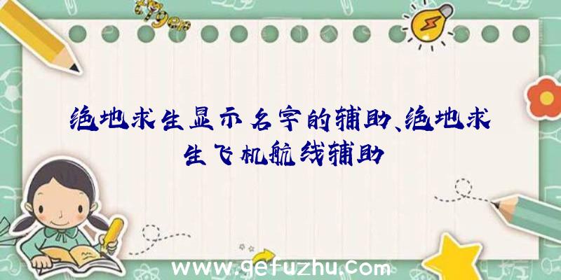 绝地求生显示名字的辅助、绝地求生飞机航线辅助