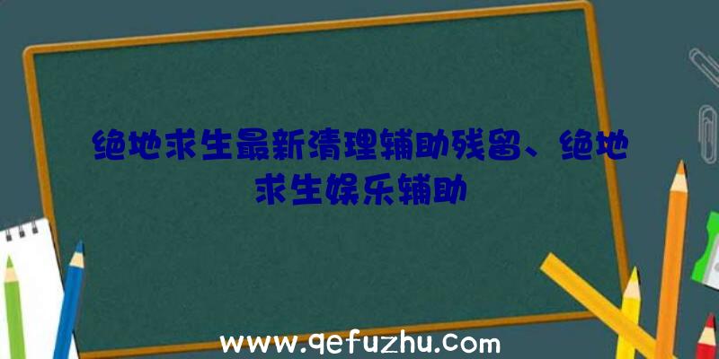 绝地求生最新清理辅助残留、绝地求生娱乐辅助