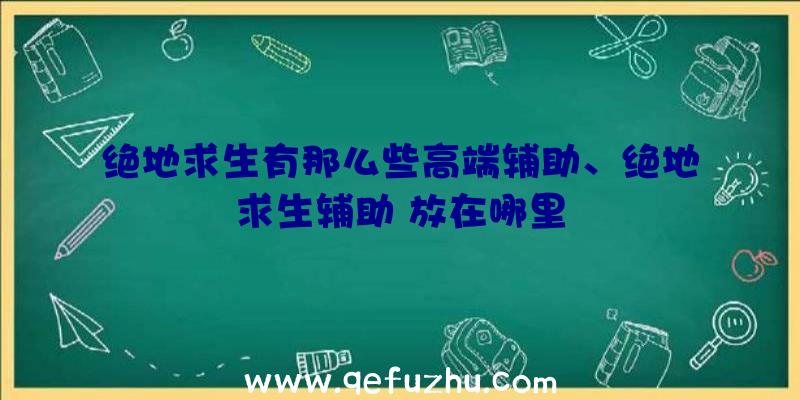 绝地求生有那么些高端辅助、绝地求生辅助