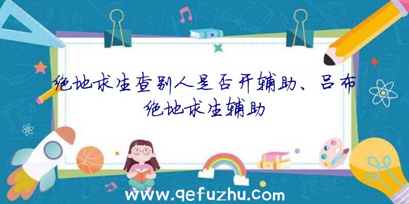 绝地求生查别人是否开辅助、吕布绝地求生辅助