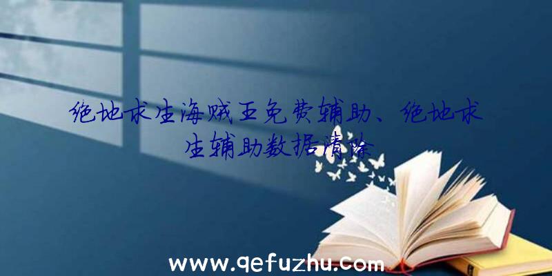 绝地求生海贼王免费辅助、绝地求生辅助数据清除