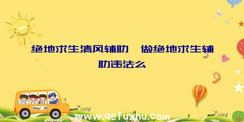 绝地求生清风辅助、做绝地求生辅助违法么