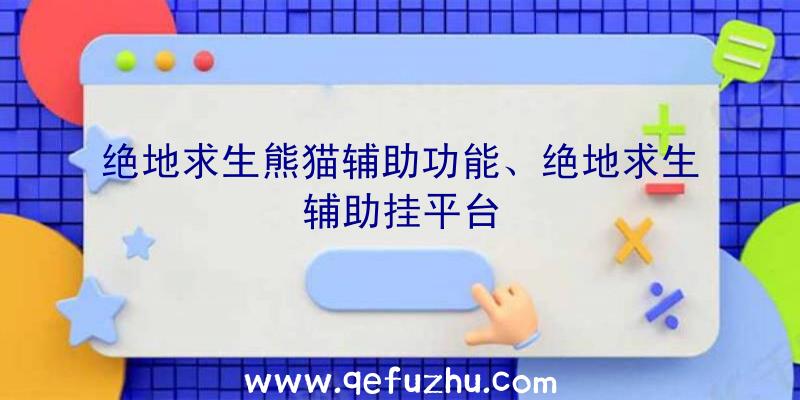 绝地求生熊猫辅助功能、绝地求生辅助挂平台