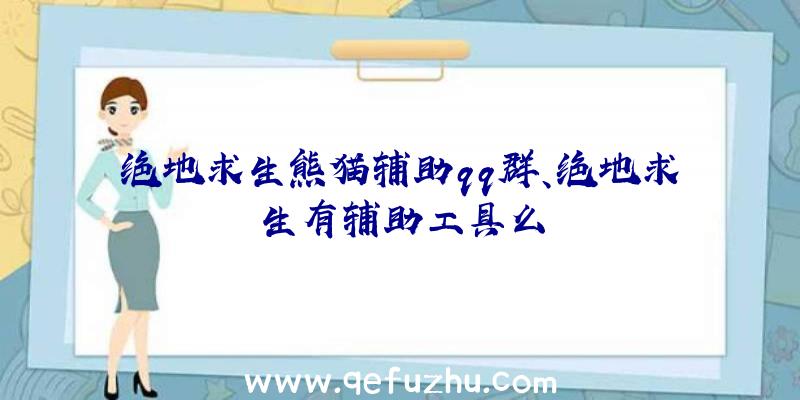 绝地求生熊猫辅助qq群、绝地求生有辅助工具么