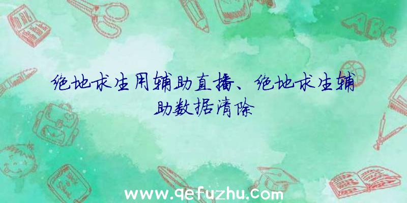 绝地求生用辅助直播、绝地求生辅助数据清除