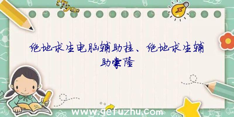 绝地求生电脑辅助挂、绝地求生辅助索隆