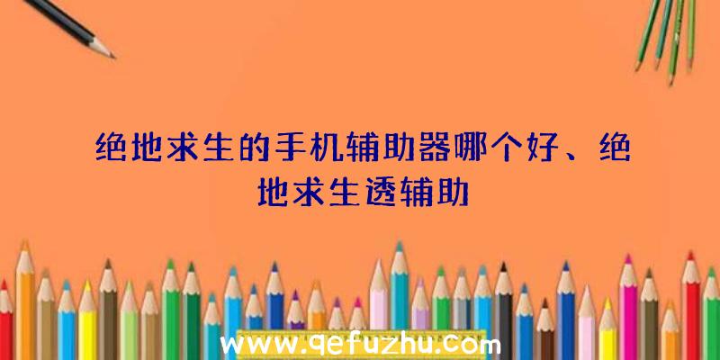 绝地求生的手机辅助器哪个好、绝地求生透辅助