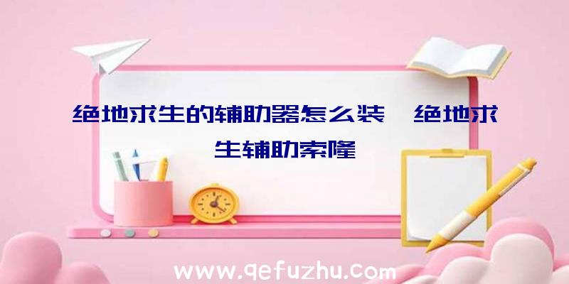 绝地求生的辅助器怎么装、绝地求生辅助索隆