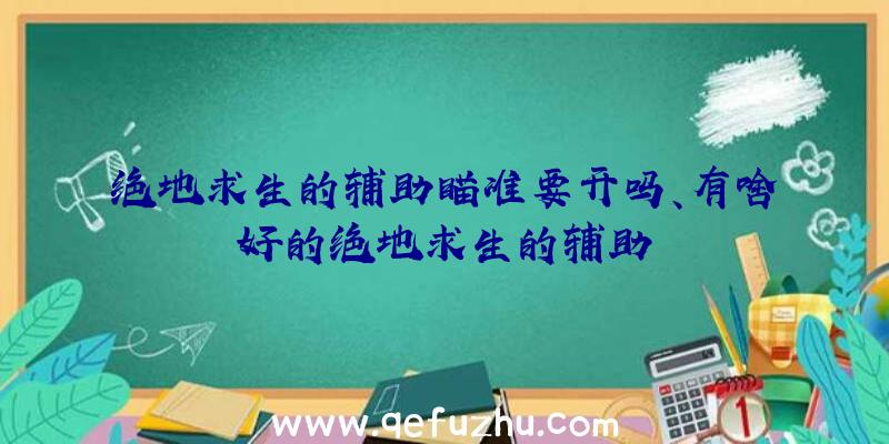 绝地求生的辅助瞄准要开吗、有啥好的绝地求生的辅助