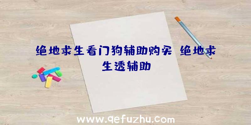 绝地求生看门狗辅助购买、绝地求生透辅助