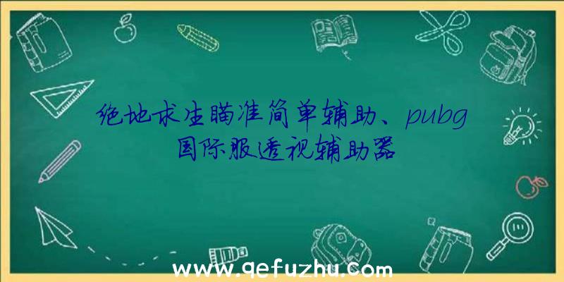 绝地求生瞄准简单辅助、pubg国际服透视辅助器