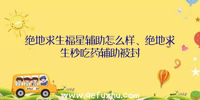 绝地求生福星辅助怎么样、绝地求生秒吃药辅助被封