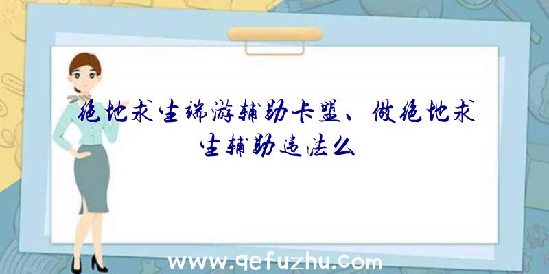 绝地求生端游辅助卡盟、做绝地求生辅助违法么