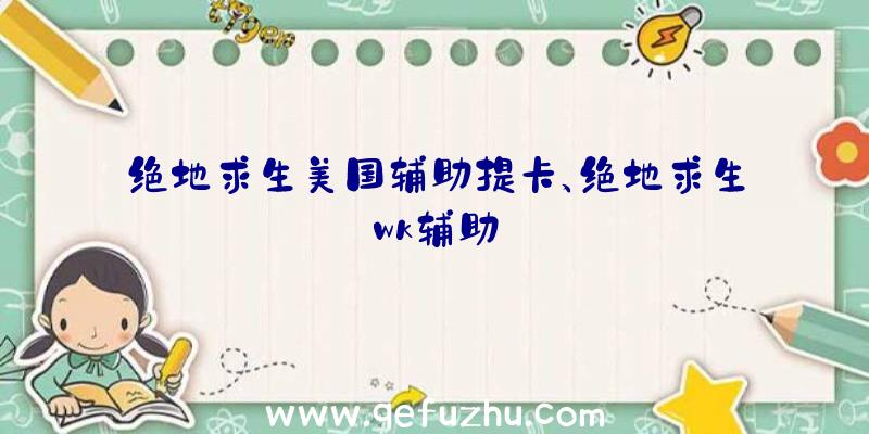 绝地求生美国辅助提卡、绝地求生wk辅助