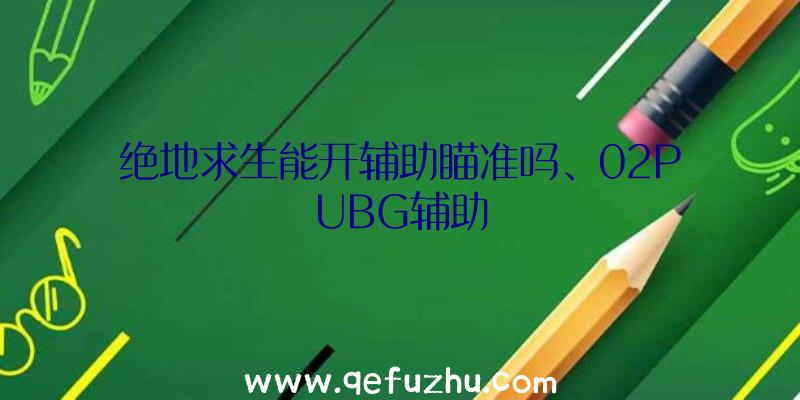 绝地求生能开辅助瞄准吗、02PUBG辅助