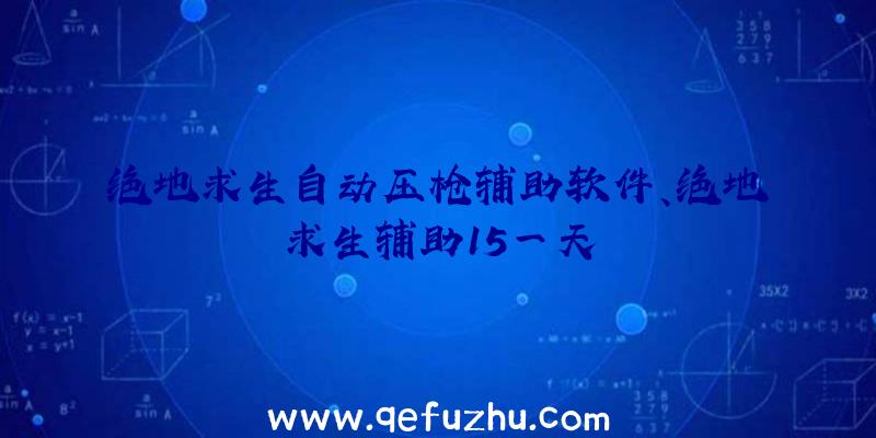 绝地求生自动压枪辅助软件、绝地求生辅助15一天