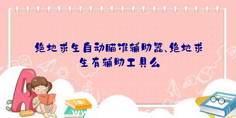 绝地求生自动瞄准辅助器、绝地求生有辅助工具么