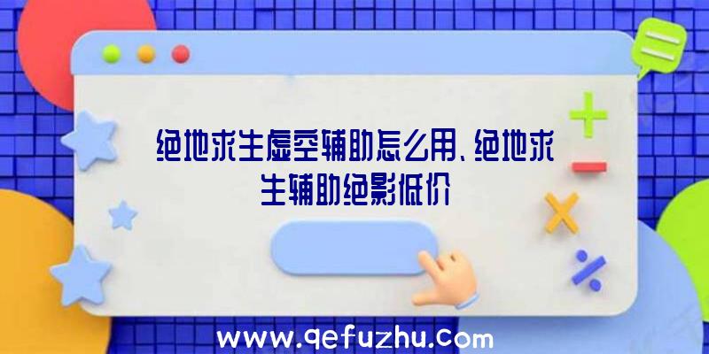 绝地求生虚空辅助怎么用、绝地求生辅助绝影低价