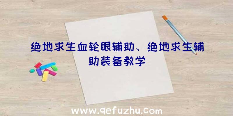 绝地求生血轮眼辅助、绝地求生辅助装备教学