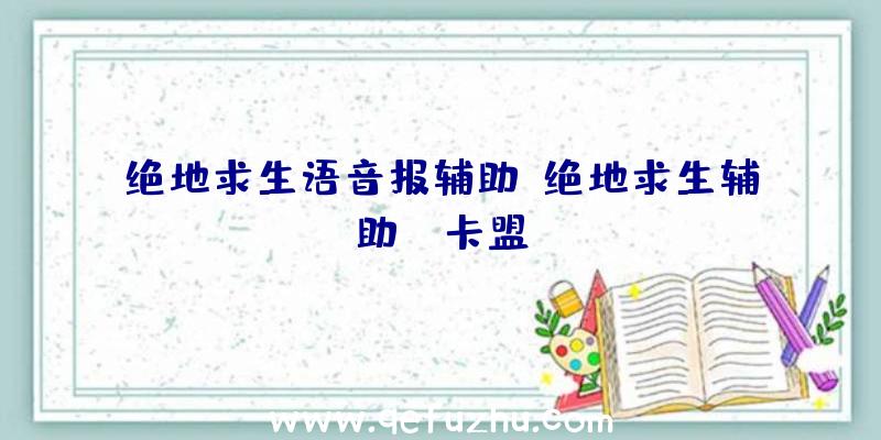 绝地求生语音报辅助、绝地求生辅助fz卡盟