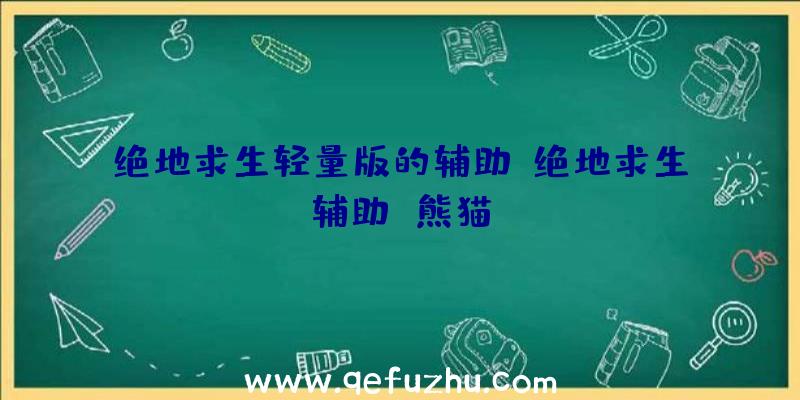 绝地求生轻量版的辅助、绝地求生辅助