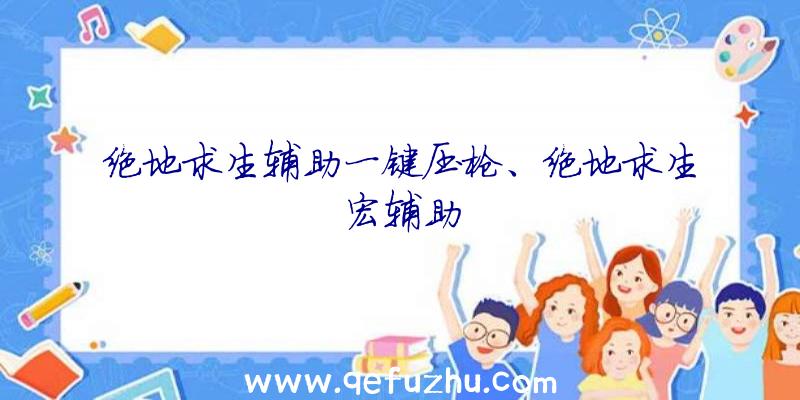 绝地求生辅助一键压枪、绝地求生宏辅助