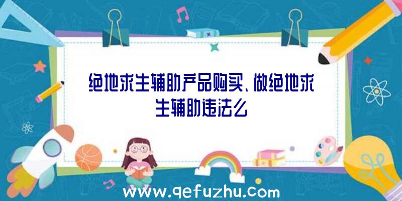 绝地求生辅助产品购买、做绝地求生辅助违法么