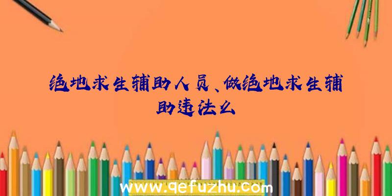 绝地求生辅助人员、做绝地求生辅助违法么