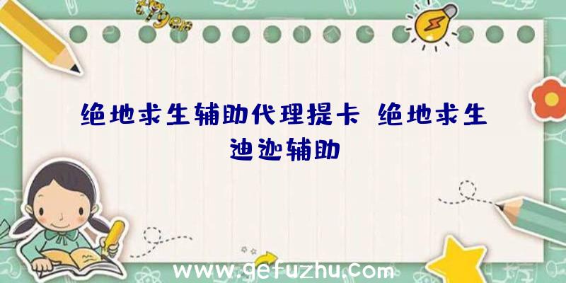 绝地求生辅助代理提卡、绝地求生迪迦辅助