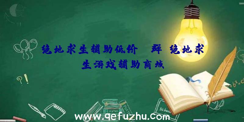 绝地求生辅助低价QQ群、绝地求生游戏辅助商城