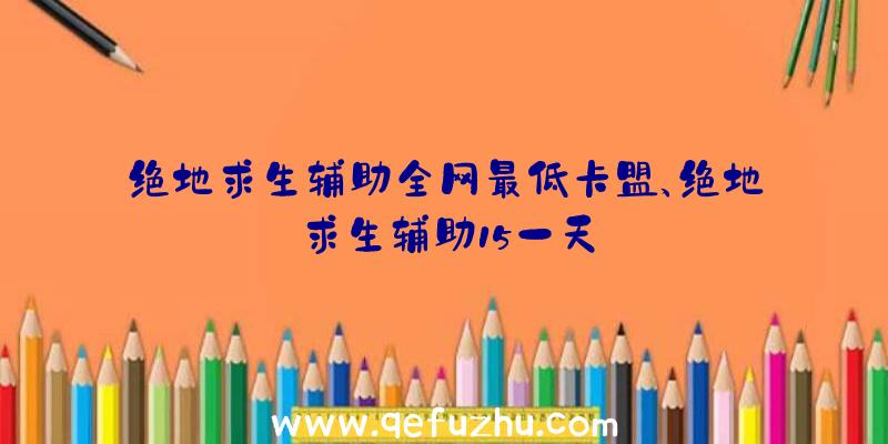 绝地求生辅助全网最低卡盟、绝地求生辅助15一天