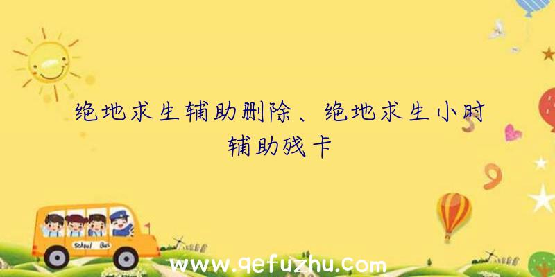 绝地求生辅助删除、绝地求生小时辅助残卡