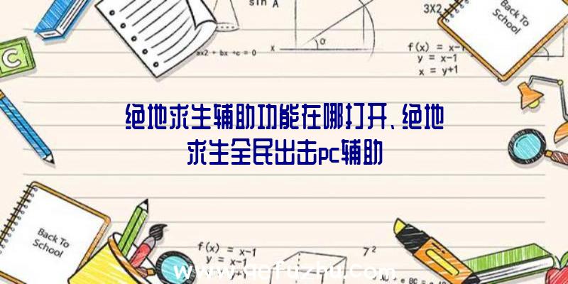 绝地求生辅助功能在哪打开、绝地求生全民出击pc辅助