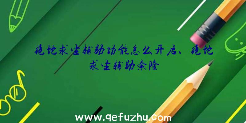 绝地求生辅助功能怎么开启、绝地求生辅助索隆