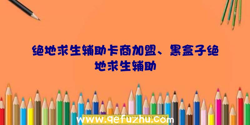 绝地求生辅助卡商加盟、黑盒子绝地求生辅助