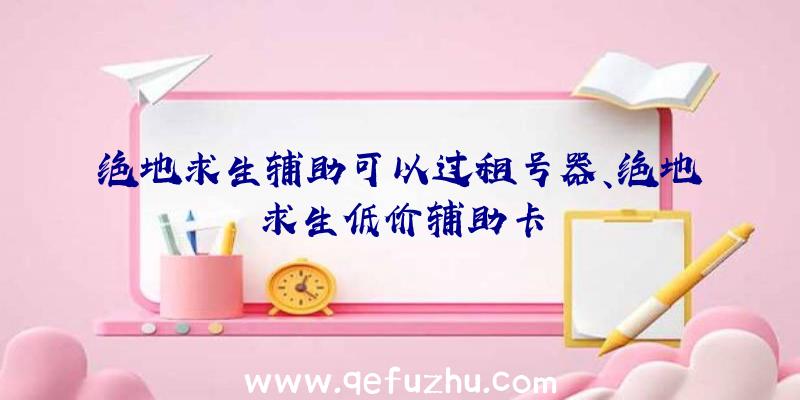 绝地求生辅助可以过租号器、绝地求生低价辅助卡