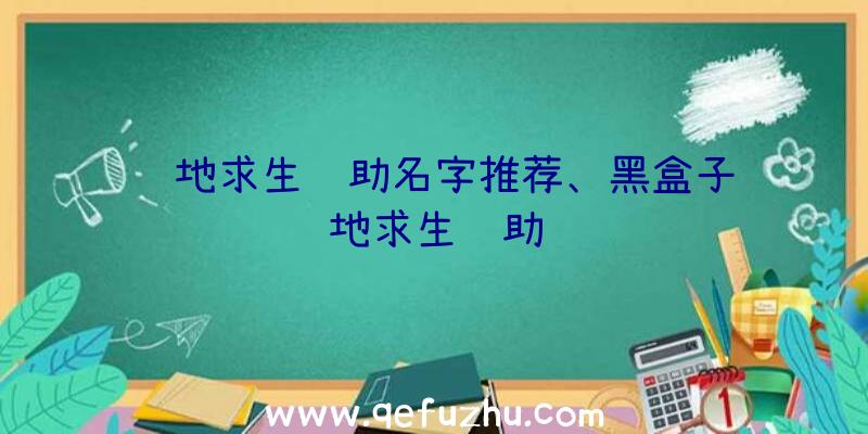 绝地求生辅助名字推荐、黑盒子绝地求生辅助