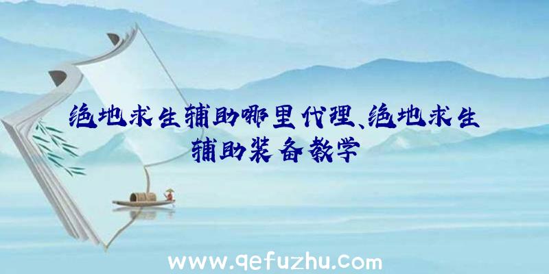 绝地求生辅助哪里代理、绝地求生辅助装备教学