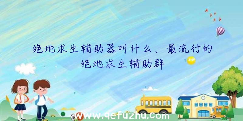 绝地求生辅助器叫什么、最流行的绝地求生辅助群