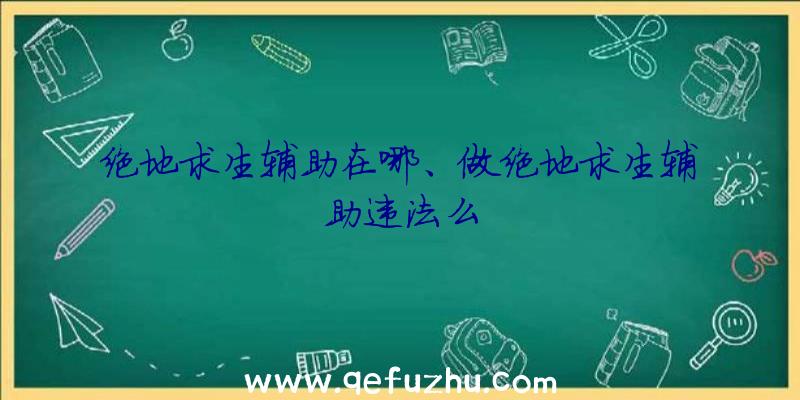 绝地求生辅助在哪、做绝地求生辅助违法么