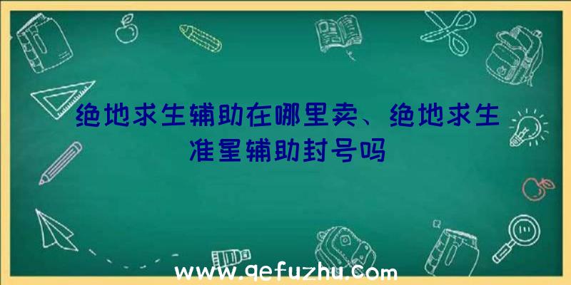 绝地求生辅助在哪里卖、绝地求生准星辅助封号吗