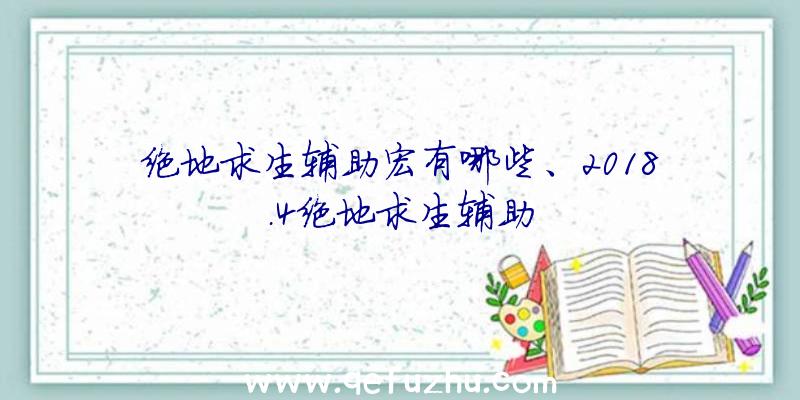 绝地求生辅助宏有哪些、2018.4绝地求生辅助