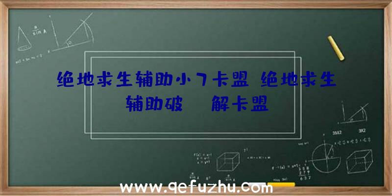 绝地求生辅助小7卡盟、绝地求生辅助破解卡盟