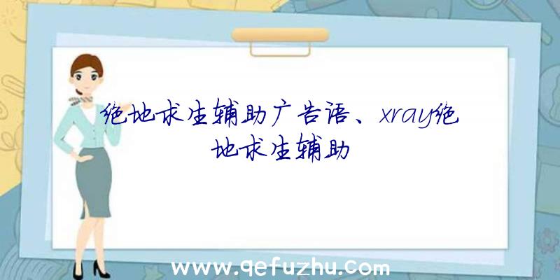 绝地求生辅助广告语、xray绝地求生辅助