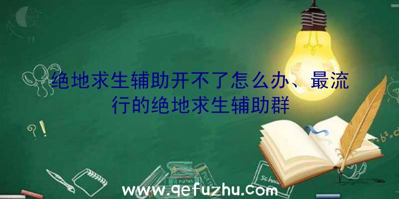 绝地求生辅助开不了怎么办、最流行的绝地求生辅助群