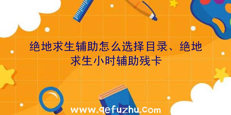 绝地求生辅助怎么选择目录、绝地求生小时辅助残卡