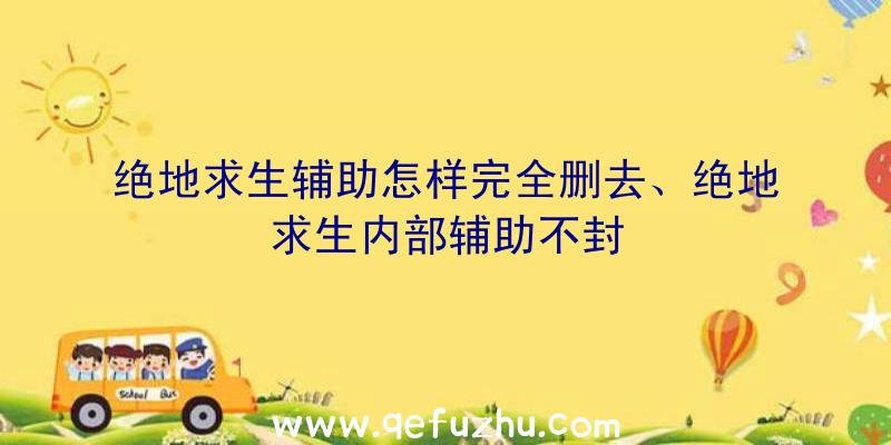 绝地求生辅助怎样完全删去、绝地求生内部辅助不封