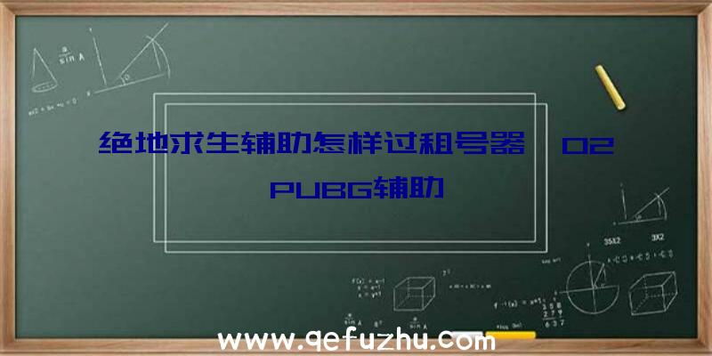 绝地求生辅助怎样过租号器、02PUBG辅助